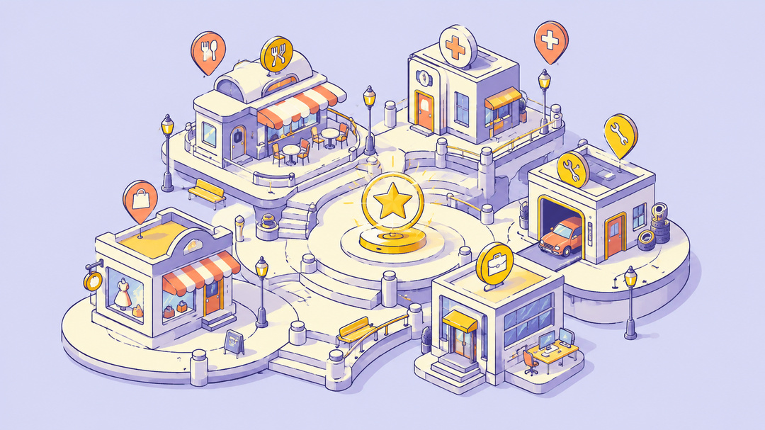 Five local business niches connected together.