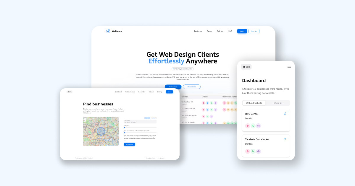 Get Web Design Clients Effortlessly Anywhere | Webleadr